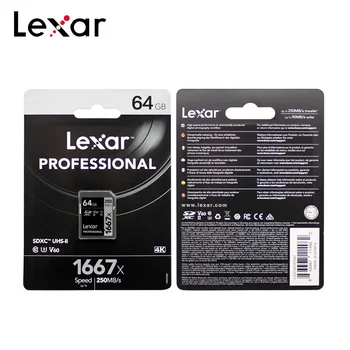 Lexar Original 128GB SD Card 256GB Flash Memory Card 64GB Memorijske Kartice SDXC UHS-II U3 1667x Max 250MB/s za digitalni fotoaparat 3D 4K