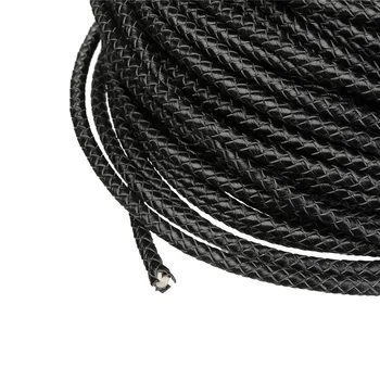 LOULEUR 2 metra/lot promjer 5 mm, pleteni kožni kabel uže odgovara narukvice ogrlice zaključke za izradu nakita od kožnu narukvicu