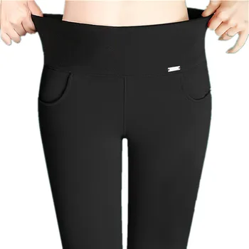 LPOWSS žene korejski plus size crne uske hlače Seksi visokim strukom tanke tajice tanke male noge olovka hlače 2020 stretch hlače