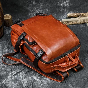 MAHEU originalni ručni rad mekani kožni ruksak putnu torbu muški Muški Bagpack Featured Daypack od prirodne kože