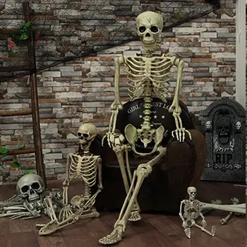 Maksimalna dobavljač 1pc Halloween oslanjanje ljudski kostur u Punoj veličini lubanje ruka život anatomija tijela model dekor 38x12cm