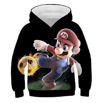Mario brat 4-14 godina dječaci djevojčice nova jesen zima topla rasprodaja Mario pulover ispis dugih rukava s kapuljačom crtani hoodies