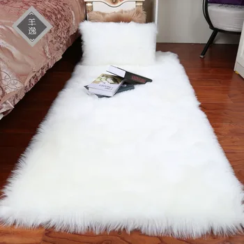 Medo soft europski stil spavaće sobe tepih vuna imitacija jastuci duge kose noćni kauč jastuk bijeli crveni tepih prozor