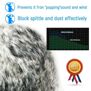 Mikrofon fluffy tvrdi vjetrobransko staklo kvačilo mikrofon vjetar poklopac krzna filter Vanjski mikrofon vjetrobransko staklo za Tascam DR-10SG