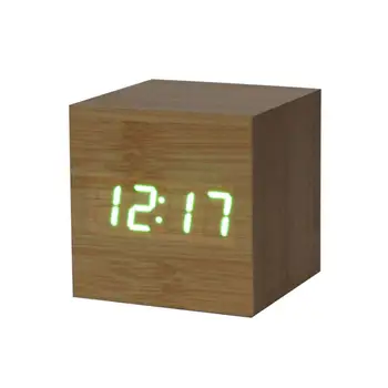 Mini drveni sat za alarm led zaslon društvene digitalni sat digitalni sat alarm kreativni slatka mala vrsta drva 011 3