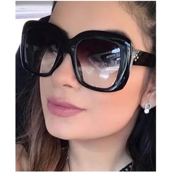 MIZHO 2020 moda velike kvadratne sunčane naočale Žene brand dizajner berba crna boja gradijent dame sunčane naočale prozirne nijanse UVA