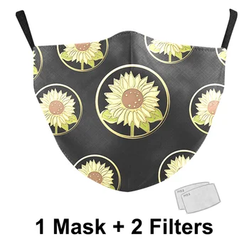 Moda cvjetni print reusable prozračna полумаска za žene sigurnosni PM2.5 aktivni ugljeni filtar prati Tkiva maska