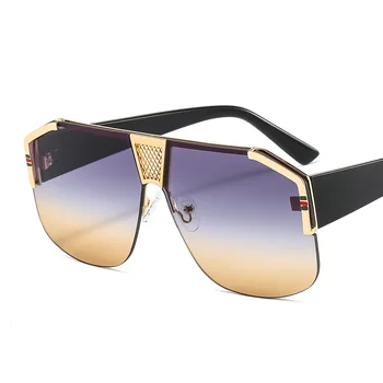 Moda metal gradijent četvrtastog okvira sunčane naočale Žene/muškarci brand dizajner berba prevelike crne nijanse sunčane naočale Oculos De Sol