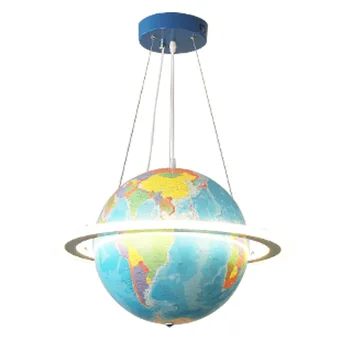 Moderna led dječje sobe svjetiljka kreativni Globus, brod volan stropni lampe, daljinski upravljač zamračenje dječak i djevojčica spavaća soba luster