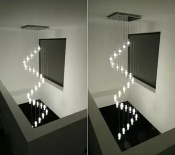 Moderna rotirajući luster stepenice Kristalna spiralni luster moderna rasvjeta led lusteri i stepenice svjetlosti stropne lampe LED
