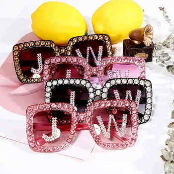 Modni trg dijamant sunčane naočale Žene 2019 luksuzni brand trend преувеличенный pink crni J&W prevelike ženske naočale UV400 Oculos