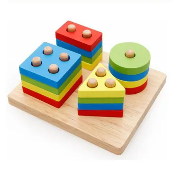 Montessori igračke su edukativne drvene igračke za djecu ranog učenja vježbe praktične sposobnosti geometrijske oblike odgovarajući igre