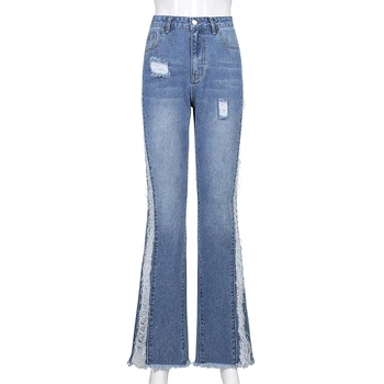 Mršava Y2K Flare Jeans For Girls poderane traperice hlače ženska moda 2020 nove ženske berba hlače s visokim strukom Harajuku Capris