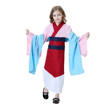 New HuaMulan Pricess Dress for Party Girl Costume Children Performance Cosplay Ancient Chinese Dress up Cartoon Movie Clothes