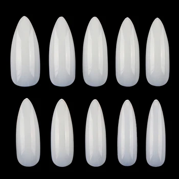 Nove 100 kom+500шт savjeti za umjetnost noktiju prirodne lažni nokti kapsula Ongle миндалевидная šiljast oblik krunica akrila su potpuno pokriva iznad duge nokte