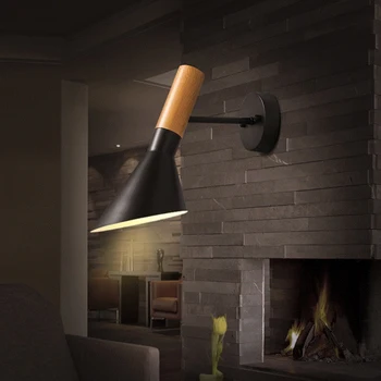 Novi dizajn podesivi zidni svijećnjak drveni u boji zidna lampa sklopivi crno bijeli krevet lampa lampa za čitanje kućni rasvjeta E27