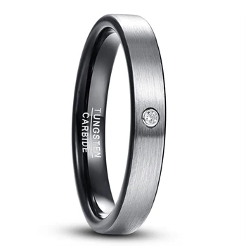 Novi jednostavan prsten, 6 mm, mat izgleda zaručnički prsten comfort Fit kupola mat unutarnji prsten crna karbida volframa prsten nakit