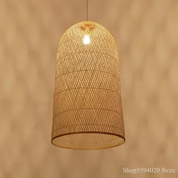 Novi kineski bambus viseće svjetiljke hotel čaj stepenice hotel LED Hanglamp drveni viseći svijećnjak visi ukras kuće bambus lampa