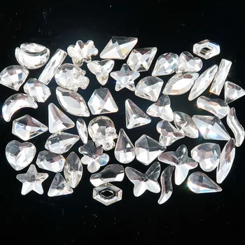 Oblici pomiješajte 50 kom/paket prozirna boja flatback kristal Kristal vještački dijamant perle oblog ljepilo za nokte handimade zanat diy završiti