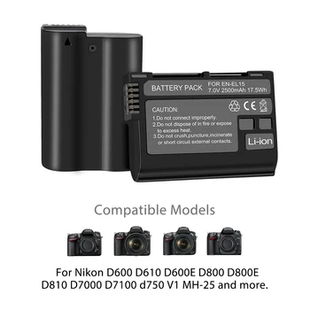 PALO EN-EL15 baterija EN-EL15 EL15 Camera Batteries For Nikon D600 D610 D800, D800E D810 D7000 D7100 D7200 V1 Battery Charger