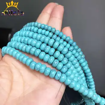 Perle od prirodnog kamena plavi tirkiz cijele kamen slobodan perle za izradu nakita DIY narukvica i ogrlica dodatak 15 