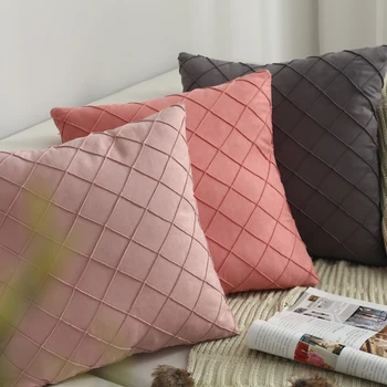 Pink siva jastučnicu soft umjetna divokoza Dijamant Glavni Dekorativna jastučnica za kauč ležaj je fotelja 45x45cm/30x50cm