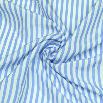 Plavi i bijeli prugasti dizajn čista svila Habotai svilene tkanine 15momme, SHB035