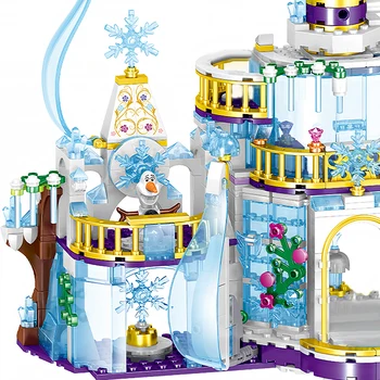 Princeza Snježna kraljica ledeni dvorac snijeg je kompatibilan sa gradivni blokovi prijatelji brojke cigle igračke za djecu igračke