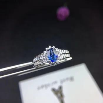 Prirodni safir prsten srebro 925 sterling kvalitetan Kristalno čist objekt photo shop promocija cijena 0.5 ct