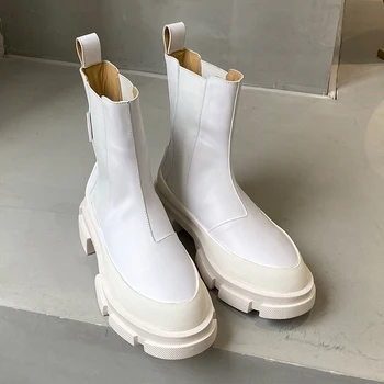 Prova Perfetto bijele ženske butina visoke čizme pune boja prirodna koža cijele čarapa skliznuti u prosjeku petu debela donja Casual cipele