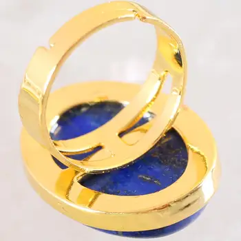 Prst prsten za žene muškarci prirodni dragulj Ovalni perle prsten plavi lapis Lazuli prsten podesive nakit poklon 1pc Z303