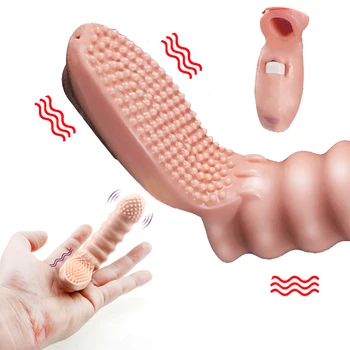 Prst Rukava G-Spot Masaža Vibratori Adult Sex Proizvod Prst Vibrator Seks Igračke Za Žene Stimulacija Klitorisa Zube Вибрирующая