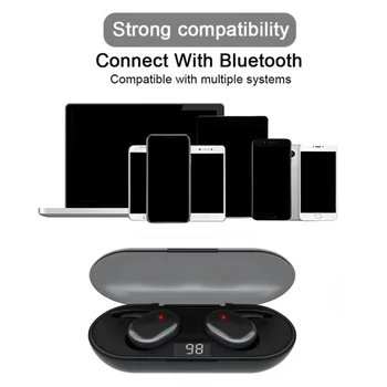 Q2 TWS Bluetooth 5.0 bežične slušalice zaslon osjetljiv na dodir za upravljanje Aktivno buke slušalice 4D zvuk prilagođen za mobilne igre
