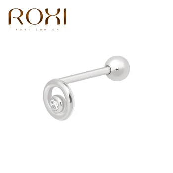 ROXI moda cijele tok dvostruki kružni vihor Cirkon mini naušnice za žene hrskavica naušnice Pendientes srebro 925