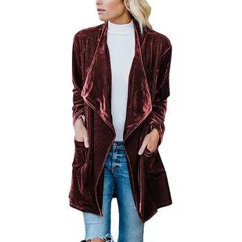 SEBOWEL dugi rukav klasicni baršunasti sportska jakna jakna žena zamotan otvorene sprijeda dame elegantan dugi stil blazers Novo proljeće Auutumn 2020