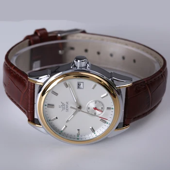 SEWOR Top Brand Fashion Design 4 ruke luksuzni muški satovi, Kožni remen oštrica od nehrđajućeg čelika automatski mehanički sat 2017
