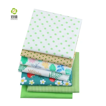 Shuanshuo 7 kom./ lot, zelena Foral Keper denim, Patchwork tkanine za DIY šarenilo šivanje dječje i baby ručnici haljina materijal