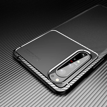 Silikonska zaštitna torbica za telefon Sony Xperia 5 II Carbon Fiber Soft TPU Cover Case For Sony Xperia 10 II-1 II Xperia 5 10 Plus