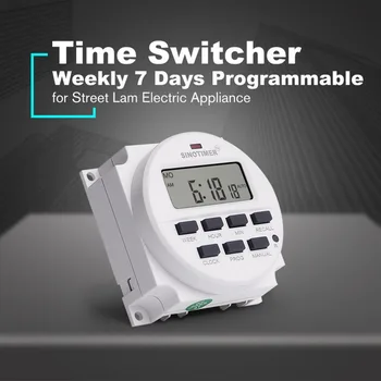 Software vremena LCD Digital 7Days Programmable Timers Switch AC DC Weekly Hour Minute Timer Control With 12/24/110/220V