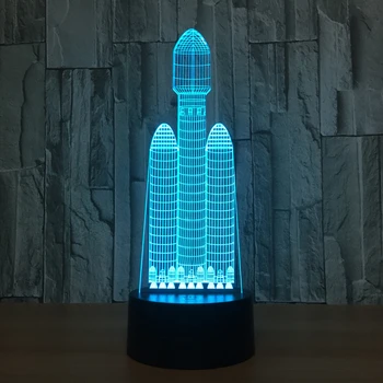 Space Shuttle Lamp 3D Visual Led Night Lights For Kids Touch Usb Table Lampara Lampe Baby Sleeping Nightlight Drop Shipping