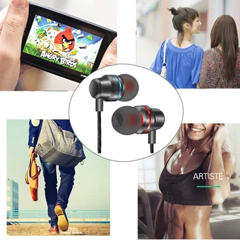 Sportske slušalice Digizulu, slušalice sa mikrofonom, slušalice, slušalice 4D Bass Stereo Zvuka za iPhone Samsung Computer