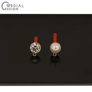 Srčani dizajn 100pc 8*10 mm nakit pribor/imitacija bisera/gorski kristal naušnice dugmad/ručno/nakit zaključke komponente