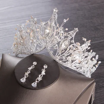 Svadbeni tiaras i kruna svadbene Princeza Crown ukras za kosu pribor Crystal šlem mladenka Biser Kraljica Crown tijara