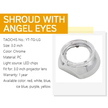 TAOCHIS 3.0 inch bi-xenon for Tiguan shroud with light guide angel eyes LED car Far redwhiteblueice bluepurpleyellow color