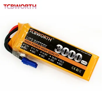TCBWORTH Batteries 6S 22.2 V 3000mAh 40C RC Helicopter LiPo Battery For RC Airplane Quadrotor Drone Truck Car Boat AKKU