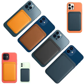 Telefon natrag utor lisnica i kartice za iPhone 12 Pro Max Case luksuzna koža magnetsko bežični punjač i držač za iPhone Mini 12