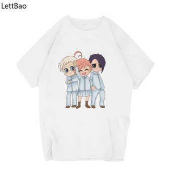 The Promised Neverland Japan Anime Odjeca Camiseta White T Shirt Cartoon Short Sleeve O-izrez Casual Funny Harajuku T-shirt Men