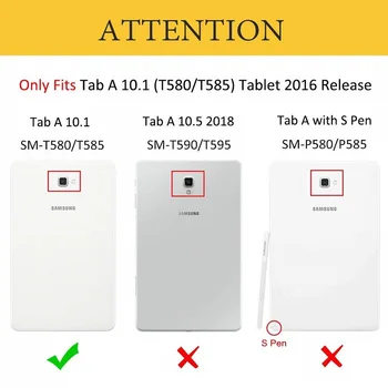 Torbica za Samsung Galaxy Tab, A 10.1 inch New Tablet Stand PU kožni Magnet Smart Cover Auto Sleep/Wake SM T580 T585 T580N T585N