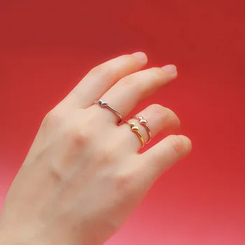 Trustdavis 925 sterling srebra slatko slatko srce vanjski prst prsten za žene i djevojčice djecu Božić srebro 925 nakit poklon DT80
