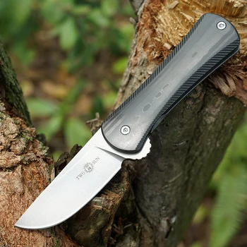 TWOSUN noževi S90V oštrica sklopivi džepni nož kamp taktički lovački nož alat TC4 Titan karbonskih vlakana EDC brzo otvoriti TS128